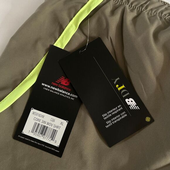 NEW BALANCE Green WS91824X Women's Running Shorts Core 3in Woven - Sz XL - NWT - Picture 4 of 8